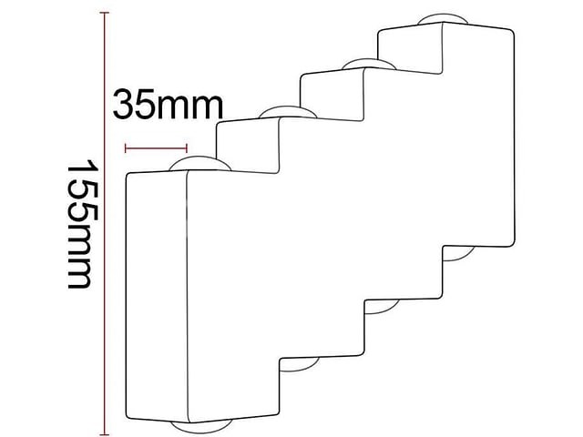 4 x bidirectionele led wandlamp – 8w – 3500k warm wit – ip54 – sw-45-4 - afbeelding 1 van  4