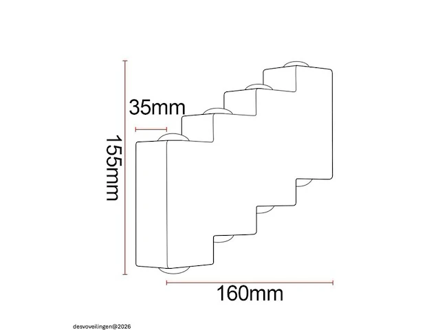 4 x bidirectionele led wandlamp – 8w – 3500k warm wit – ip54 – sw-45-4 - afbeelding 3 van  5