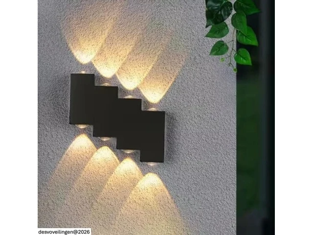 4 x bidirectionele led wandlamp – 8w – 3500k warm wit – ip54 – sw-45-4 - afbeelding 5 van  5