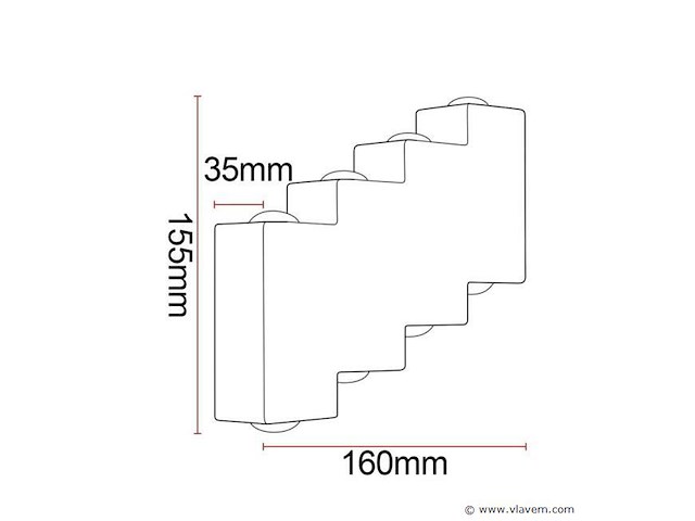 4 x bidirectionele led wandlamp – 8w – 3500k warm wit – ip54 – sw-45-4 - afbeelding 2 van  4