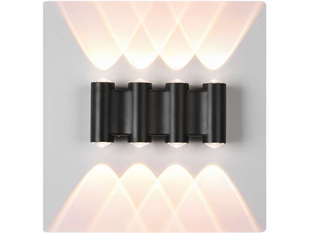 4 x bidirectionele led wandlamp – 8w – 3500k warm wit – ip54 – sw-47-4 - afbeelding 1 van  4