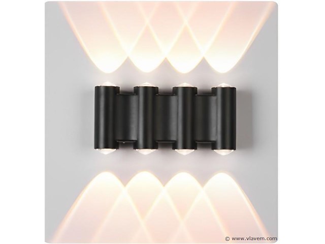 4 x bidirectionele led wandlamp – 8w – 3500k warm wit – ip54 – sw-47-4 - afbeelding 1 van  3
