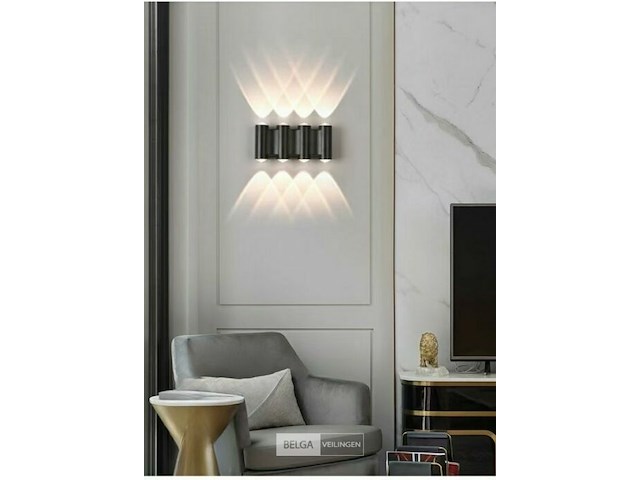 4 x bidirectionele led wandlamp – 8w – 3500k warm wit – ip54 – sw-47-4 - afbeelding 3 van  4