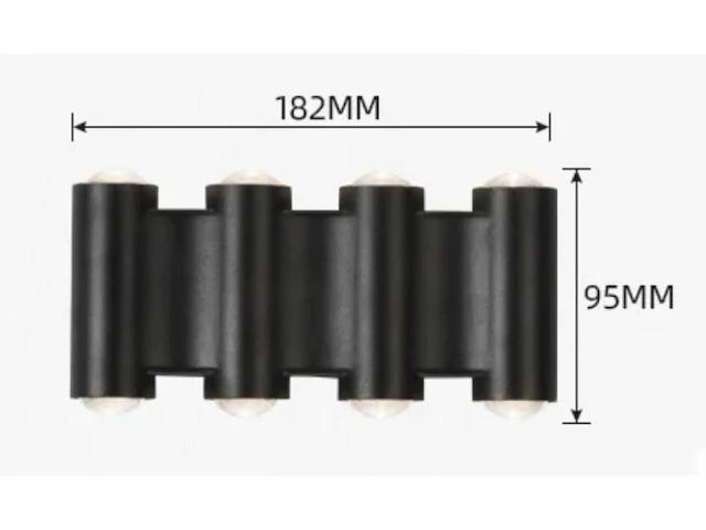 4 x bidirectionele led wandlamp – 8w – 3500k warm wit – ip54 – sw-47-4 - afbeelding 6 van  6