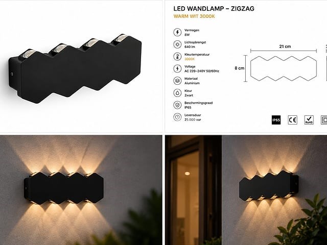 4 x bidirectionele led wandlamp – 8w – 3500k warm wit – ip54 – sw-51-4 - afbeelding 3 van  4