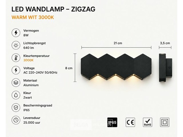 4 x bidirectionele led wandlamp – 8w – 3500k warm wit – ip54 – sw-51-4 - afbeelding 4 van  5