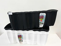 4 x bloembak 58x27 cm geschikt voor balustrade - afbeelding 1 van  3