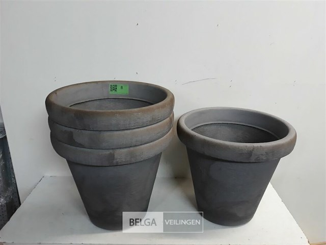 4 x bloempot rond 40 x h35 cm - afbeelding 2 van  3