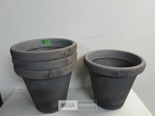 4 x bloempot rond 40 x h35 cm - afbeelding 1 van  3
