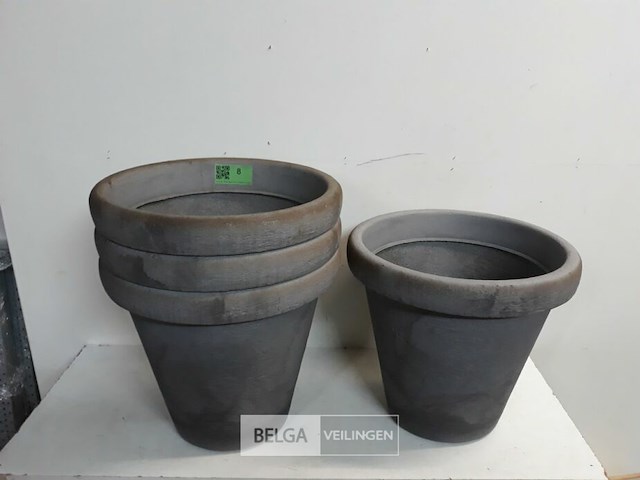 4 x bloempot rond 40 x h35 cm - afbeelding 2 van  3