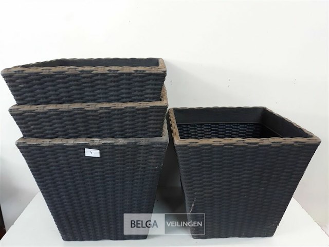 4 x bloempot vierkant 40 x 40 x h 35 cm - afbeelding 1 van  3