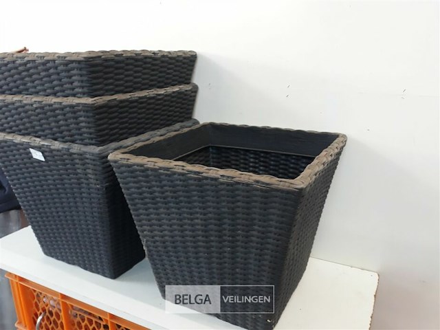 4 x bloempot vierkant 40 x 40 x h 35 cm - afbeelding 3 van  3