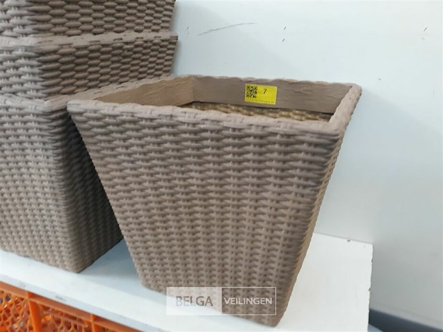 4 x bloempot vierkant 40 x 40 x h 35 cm - afbeelding 3 van  3