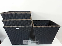 4 x bloempot vierkant 40 x 40 x h 35 cm - afbeelding 1 van  3