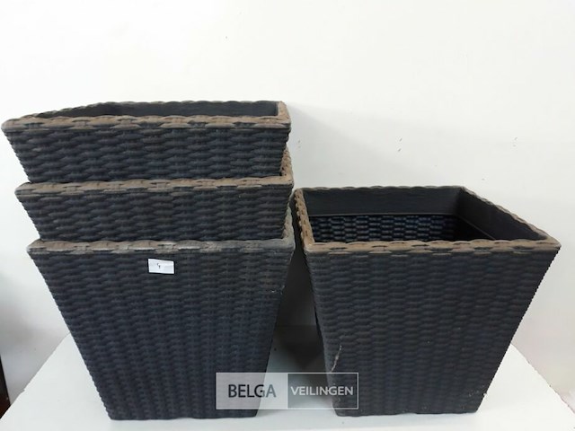 4 x bloempot vierkant 40 x 40 x h 35 cm - afbeelding 2 van  3