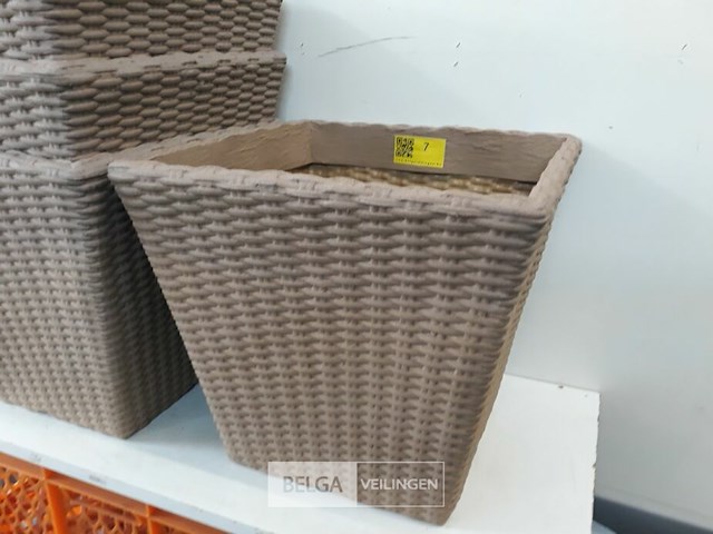 4 x bloempot vierkant 40 x 40 x h 35 cm - afbeelding 3 van  3