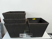 4 x bloempot vierkant 40 x 40 x h 35 cm - afbeelding 1 van  3