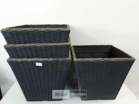 4 x bloempot vierkant 40 x 40 x h 35 cm - afbeelding 1 van  3