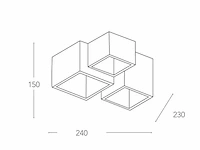 4 x bloq 3.0 square plafond armaturen - afbeelding 2 van  7