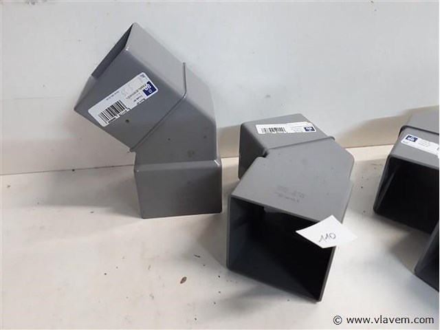 4 x bocht 80x80mm grijs pvc regenafvoer - afbeelding 2 van  2