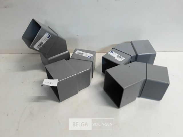 4 x bocht 80x80mm grijs pvc regenafvoer - afbeelding 2 van  3