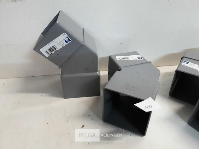 4 x bocht 80x80mm grijs pvc regenafvoer - afbeelding 3 van  3
