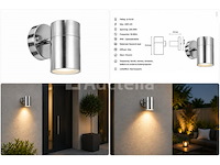 4 x buiten wandlamp gu10 – mat chroom – ip44 – manolya-1 - afbeelding 1 van  5