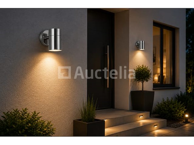 4 x buiten wandlamp gu10 – mat chroom – ip44 – manolya-1 - afbeelding 4 van  5