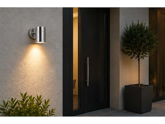 4 x buiten wandlamp gu10 – mat chroom – ip44 – manolya-1 - afbeelding 5 van  8