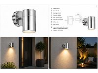 4 x buiten wandlamp gu10 – mat chroom – ip44 – manolya-1 - afbeelding 7 van  8