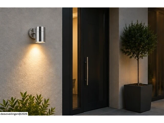 4 x buiten wandlamp gu10 – mat chroom – ip44 – manolya-1 - afbeelding 4 van  6
