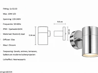 4 x buiten wandlamp gu10 – mat chroom – ip44 – manolya-1 - afbeelding 5 van  6