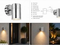 4 x buiten wandlamp gu10 – mat chroom – ip44 – manolya-1 - afbeelding 6 van  6