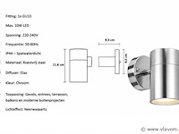 4 x buiten wandlamp gu10 – mat chroom – ip44 – manolya-1 - afbeelding 4 van  5