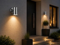 4 x buiten wandlamp gu10 – mat chroom – ip44 – manolya-1 - afbeelding 1 van  5