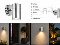 4 x buiten wandlamp gu10 – mat chroom – ip44 – manolya-1 - afbeelding 5 van  5