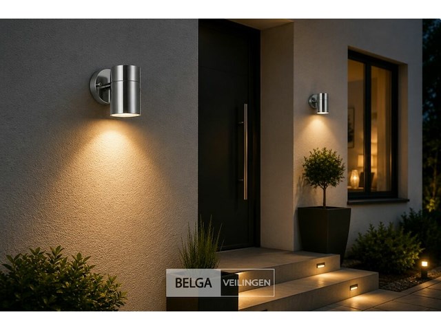4 x buiten wandlamp gu10 – mat chroom – ip44 – manolya-1 - afbeelding 1 van  6