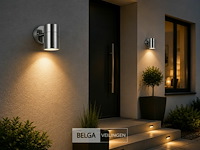 4 x buiten wandlamp gu10 – mat chroom – ip44 – manolya-1 - afbeelding 2 van  6