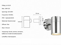 4 x buiten wandlamp gu10 – mat chroom – ip44 – manolya-1 - afbeelding 5 van  6