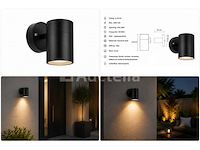 4 x buiten wandlamp gu10 – zwart – ip44 – manolya-1 - afbeelding 4 van  5