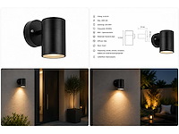 4 x buiten wandlamp gu10 – zwart – ip44 – manolya-1 - afbeelding 7 van  15