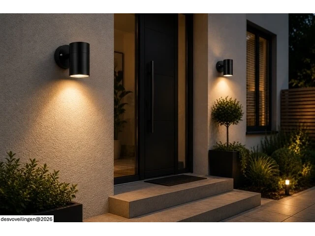 4 x buiten wandlamp gu10 – zwart – ip44 – manolya-1 - afbeelding 2 van  6