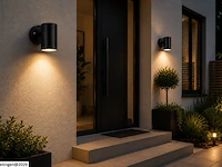 4 x buiten wandlamp gu10 – zwart – ip44 – manolya-1 - afbeelding 2 van  6