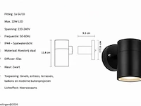 4 x buiten wandlamp gu10 – zwart – ip44 – manolya-1 - afbeelding 5 van  6