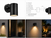 4 x buiten wandlamp gu10 – zwart – ip44 – manolya-1 - afbeelding 6 van  6