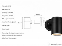 4 x buiten wandlamp gu10 – zwart – ip44 – manolya-1 - afbeelding 4 van  5