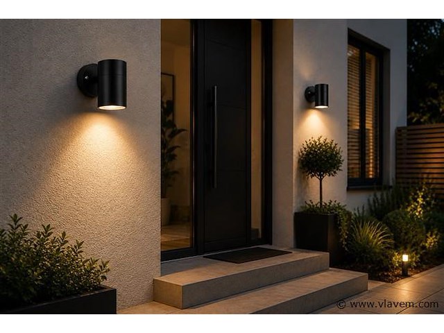 4 x buiten wandlamp gu10 – zwart – ip44 – manolya-1 - afbeelding 1 van  5