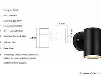 4 x buiten wandlamp gu10 – zwart – ip44 – manolya-1 - afbeelding 4 van  5
