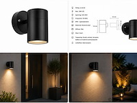 4 x buiten wandlamp gu10 – zwart – ip44 – manolya-1 - afbeelding 5 van  5