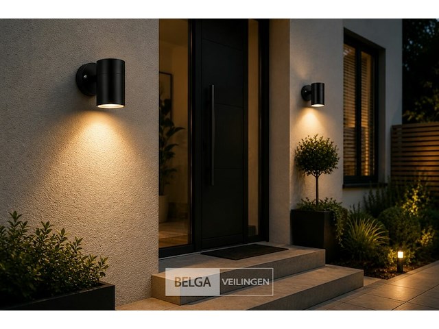 4 x buiten wandlamp gu10 – zwart – ip44 – manolya-1 - afbeelding 2 van  6
